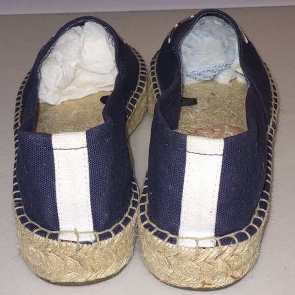 Aerie Navy Canvas Espadrilles Slip-On Flats Super Shady 100% Cotton Size 8 NWOT - Picture 4 of 9